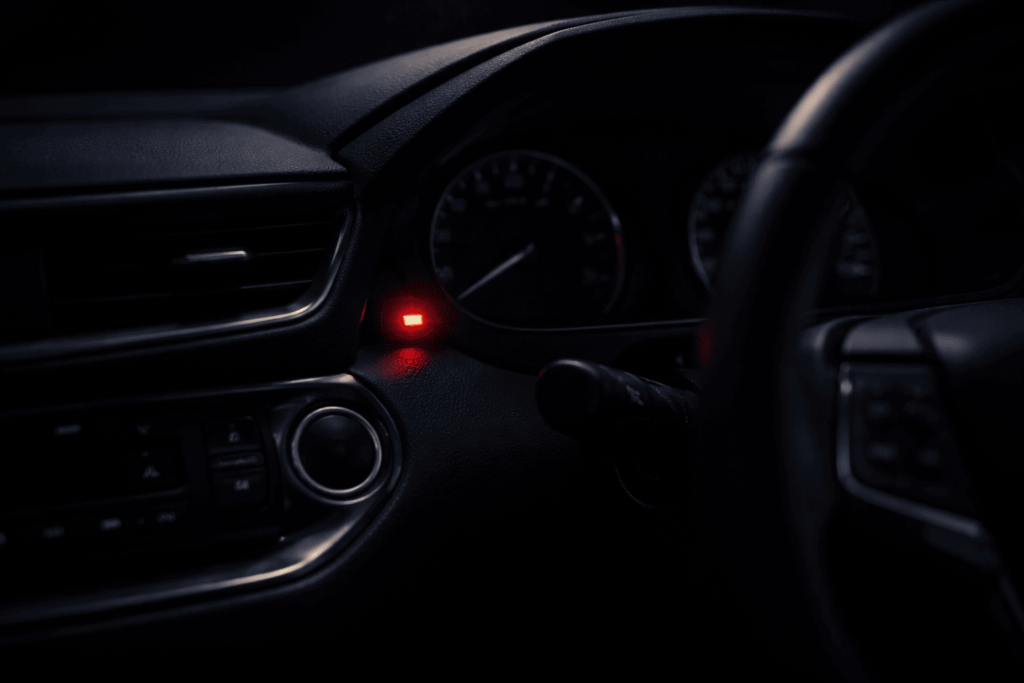 エンジン停止後に点滅しているセキュリティランプの車内メーター