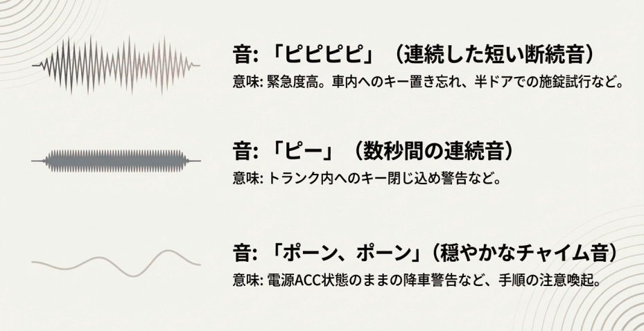 ブザーのなり方に対しての解説した画像