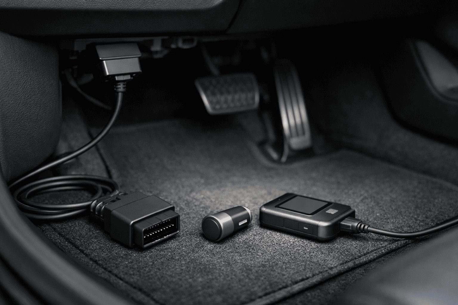 OBD2アダプタと車両まわりを落ち着いた構図で写した、トヨタ車のOBD2トラブル解説記事向けアイキャッチ画像