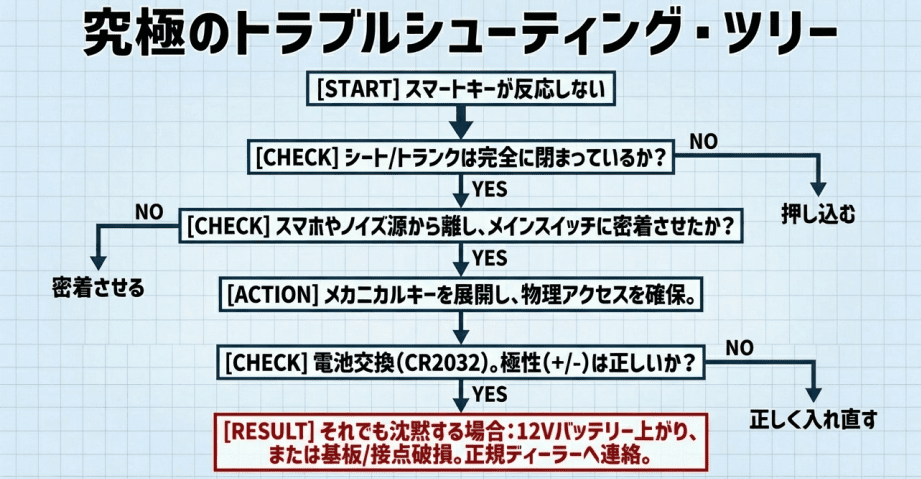 トラブルシューティングをツリー形式で表記している画像